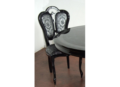 Chaise Noire Argent Design Salon Salle À Manger Bois Chaises Rembourrées Fabriquées Italie