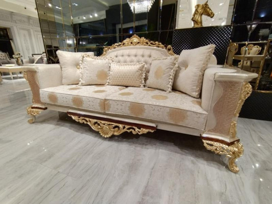 Ensemble de canapés 3 places 3311 Ensemble de salon Canapé Chesterfield Fauteuil en textile neuf
