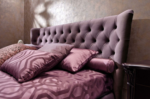 Chambre Ensemble Ensemble Lit 2x Tables de chevet Tabouret 3pcs. Chesterfield Complet