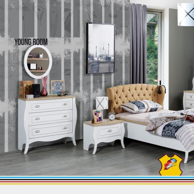 Tiroirs en bois Design Chambre Commode Miroir Bahut Style Luxe