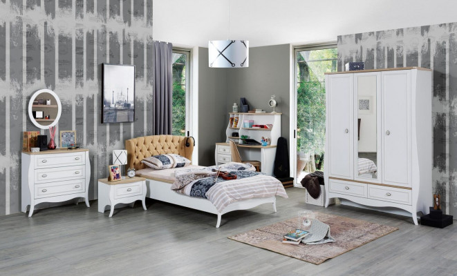 Tiroirs en bois Design Chambre Commode Miroir Bahut Style Luxe