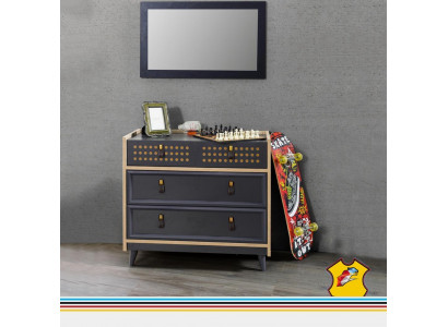 Salle des jeunes commode avec miroir Console de luxe Commodes Meubles Bleus
