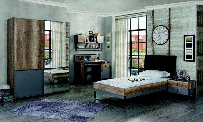 Lit Chambre des jeunes Chambre des enfants Design Mobilier Lits Chambre Marron