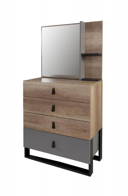 Commode avec miroir Bois Design Moderne de Luxe Chambre de Jeunes Commodes