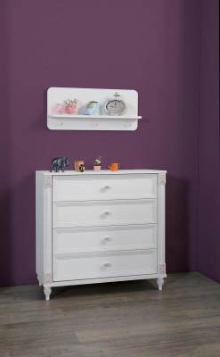 Chambre d'enfants Commode avec tiroirs Mobilier Bois Buffet de campagne Blanc