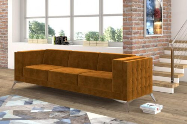 Grand canapé Revêtement Canapé Textile Chesterfield Canapés Tissu xxl Trois places 3 places