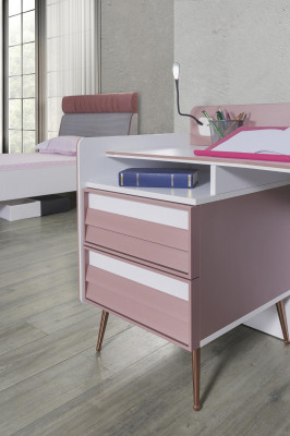 Bureau en bois rose Table Bureaux Étagère Mobilier Chambre de jeunes Design