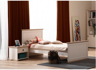 Lit lit simple Table de chevet Chambre à coucher 2pcs. Mobilier de luxe moderne neuf