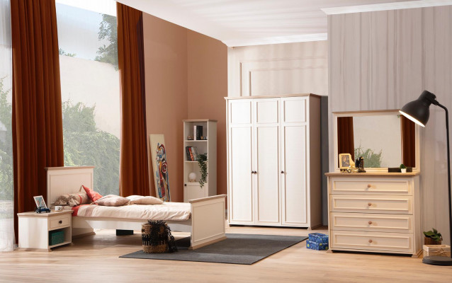 Lit lit simple Table de chevet Chambre à coucher 2pcs. Mobilier de luxe moderne neuf