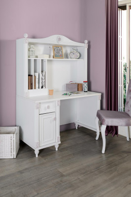 Bureau Jeunesse Chambre Enfant Bois Meubles Design Table Blanche Maison de Campagne