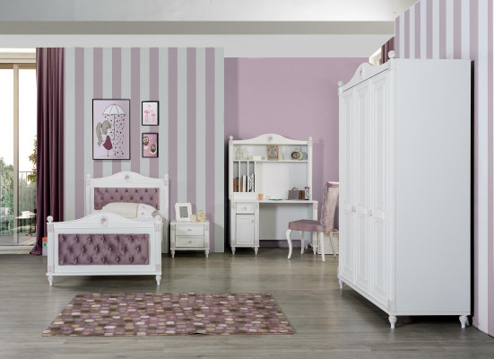 Bureau Jeunesse Chambre Enfant Bois Meubles Design Table Blanche Maison de Campagne