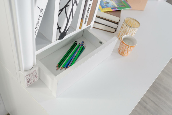 Bureau Jeunesse Chambre Enfant Bois Meubles Design Table Blanche Maison de Campagne