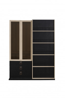 Étagère de garde-robe de bureau Armoire en verre Armoires Mobilier Bois Ameublement Étagères