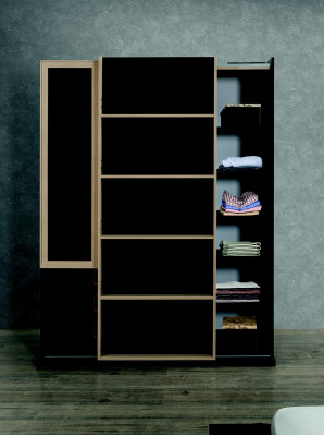 Étagère de garde-robe de bureau Armoire en verre Armoires Mobilier Bois Ameublement Étagères