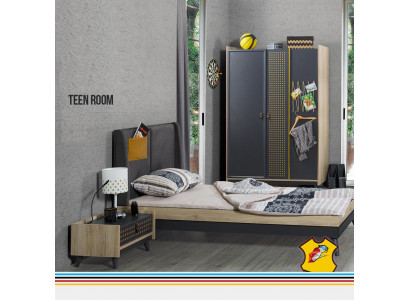 Salle d'enfants design Table de chevet de chambre à coucher Lit Armoire 3 pièces