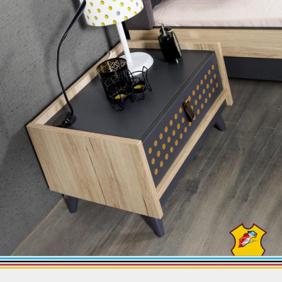 Salle d'enfants design Table de chevet de chambre à coucher Lit Armoire 3 pièces