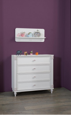 Lit bébé Lit pour enfants Armoire Commode Chambre d'enfants Meubles Bois Ensemble de 3 pièces neuf