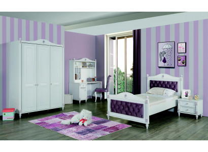 Chambre d'enfant Ensemble de meubles Lit Table de chevet Armoire Ensemble de meubles 4 pièces