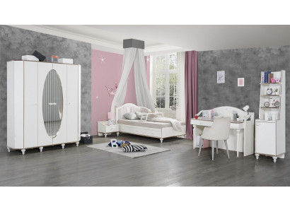 Ensemble de chambre à coucher 5 pièces. Lit Table de chevet Bureau Lit pour enfants Meubles