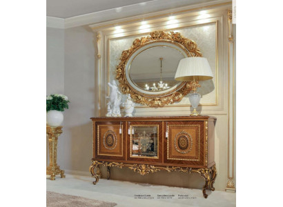Buffet de luxe Commode Armoires dorées Mobilier en bois de salon Armoire