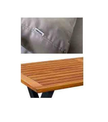 Ensemble de meubles de jardin gris modernes comprenant une chaise, un tabouret et une table pour terrasse (4 pièces).