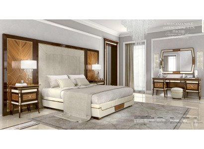 Suite Chambre Lit double Lit de luxe Marron Ensemble Groupe 8 pièces