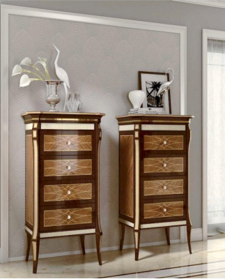 Suite Chambre Lit double Lit de luxe Marron Ensemble Groupe 8 pièces