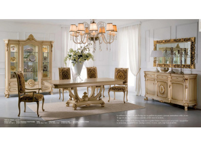 Groupe Salle à manger Table à manger Chaise Luxe Bois Beige Ensemble Ensemble 8 pièces