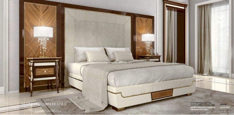 Lit de luxe Lit double Grand lit marron Cadre de lit et sommier Chambre