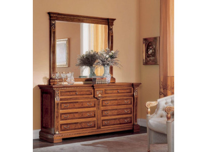 Groupe Buffet Miroir Commode Armoires Meubles en Bois Marron Chambre