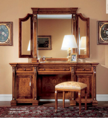 Coiffeuses Coiffeuse Commode Miroir Bois Marron Ensemble Chambre