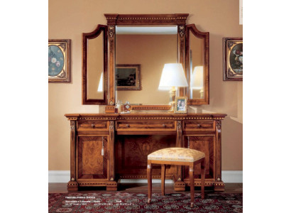 Coiffeuses Coiffeuse Commode Miroir Bois Marron Ensemble Chambre