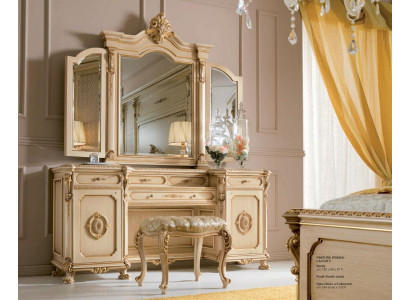 Coiffeuse Miroir Luxueux Console Beige Ensemble de chambre