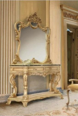 Suite Coiffeuse Miroir Console ensemble Beige Chambre