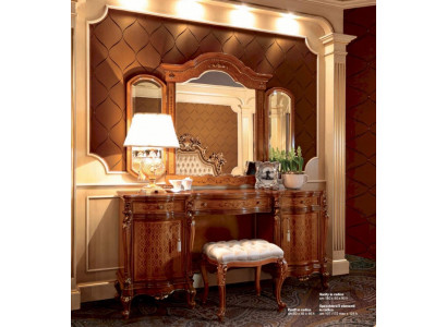 Miroir de coiffeuse de luxe Coiffeuse Marron Ensemble de Chambre