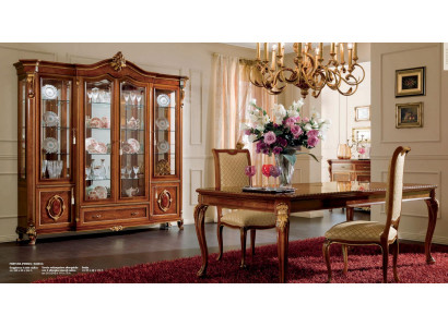 Vitrine de luxe Grandes armoires Vitrines Bois Mobilier de salon Armoire Marron Baroque