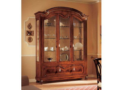 Vitrine Armoires Vitrines Marron Armoire de luxe Salon Bois Verre