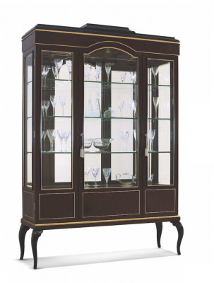 Vitrine Armoires Vitrines Marron Armoire de luxe Bois Verre Salon