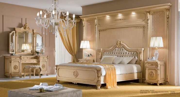 Lit Double Chesterfield de Luxe Chambre à coucher Lits Cadre de Lit