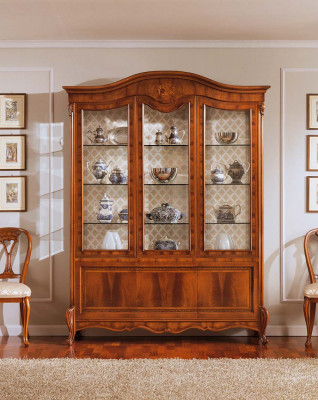 Vitrines d'exposition de luxe Armoires Vitrines Marron Armoire Salon Bois Verre