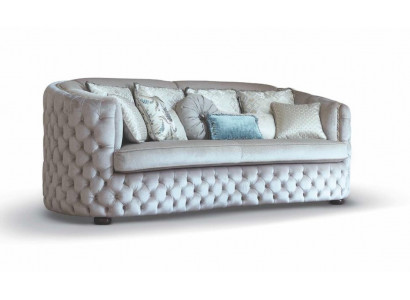 Canapé Chesterfield trois places Canapés trois places Salon Tissu gris