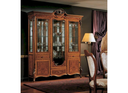 Vitrines d'exposition de luxe marron Grandes armoires Vitrines Garde-robe Bois Salon