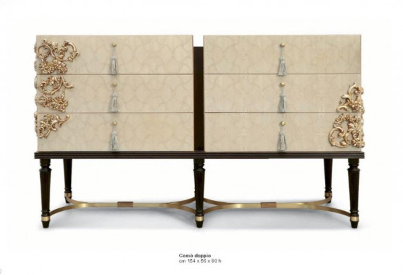Commode Buffet Armoires de luxe Commodes Chambre en bois Beige