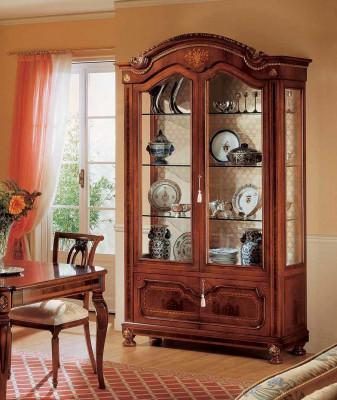Vitrine de luxe Braun Cabinets Mobilier exclusif Salon Bois Verre