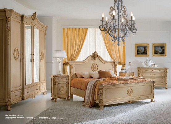 Groupe Commode Miroir Buffet Set Armoires Chambre Beige 2 pièces