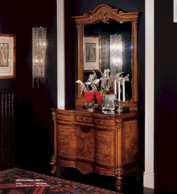 Groupe Commode Miroir Coiffeuse Console Marron Luxe Bois Ensemble