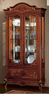 Vitrine Armoires Brun Vitrines Armoire de luxe Verre Bois Salon neuf