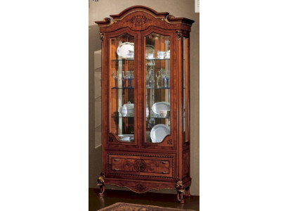 Vitrine Armoires Brun Vitrines Armoire de luxe Verre Bois Salon neuf