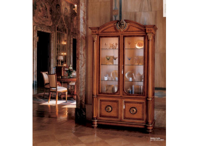 Vitrine Armoires de luxe Vitrines en bois Mobilier de salon Armoire Marron Style baroque