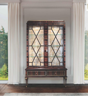 Vitrine Armoires Vitrines Armoire de luxe Salon Bois Brun Verre